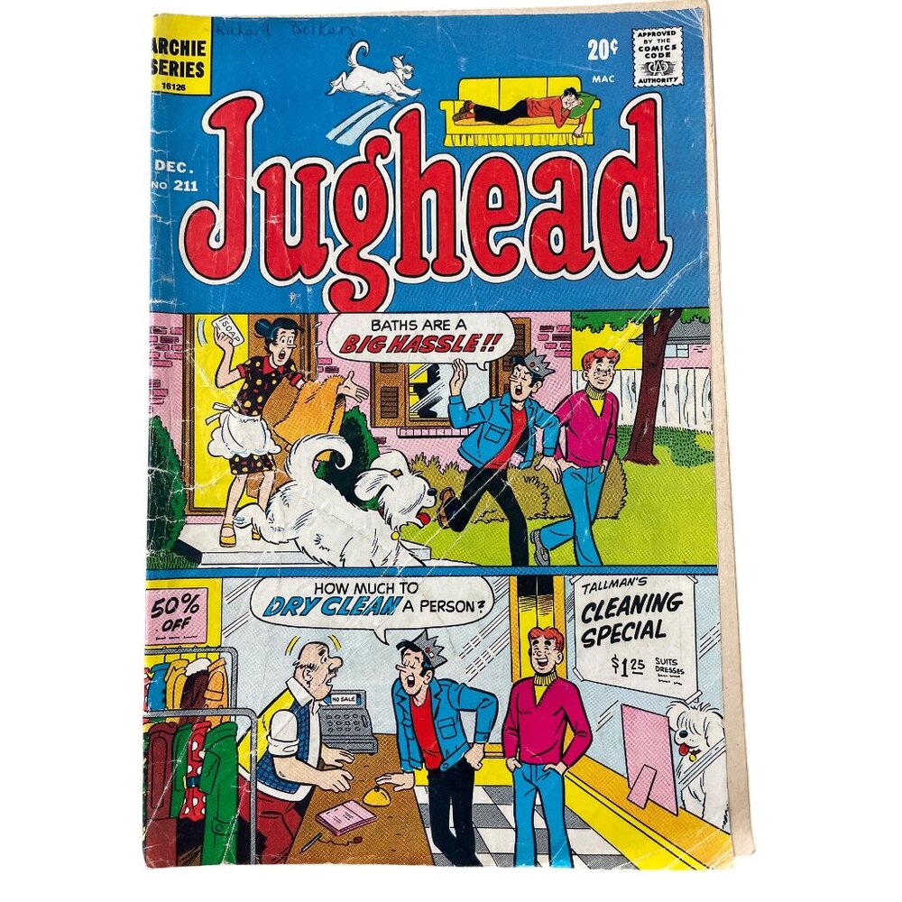 Archie Comics Series Jughead #211 December 1972 Vintage Comic Book 20¢ Price